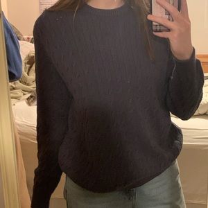 cable knit navy brandy melville sweater